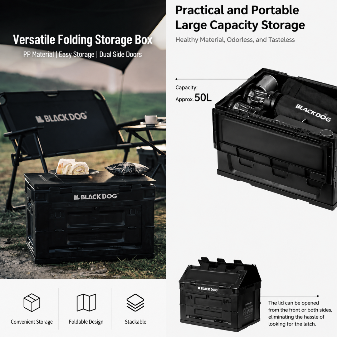 Blackdog Kotak Penyimpanan Lipat Multifungsi 50L BD-MS000005 Premium Outdoor Camping Storage Box