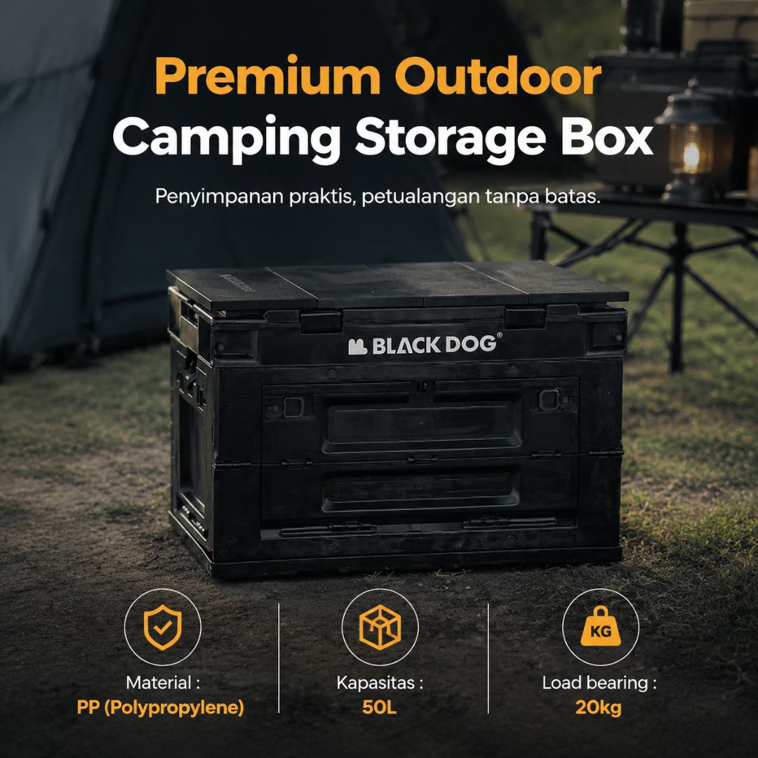 Blackdog Kotak Penyimpanan Lipat Multifungsi 50L BD-MS000005 Premium Outdoor Camping Storage Box