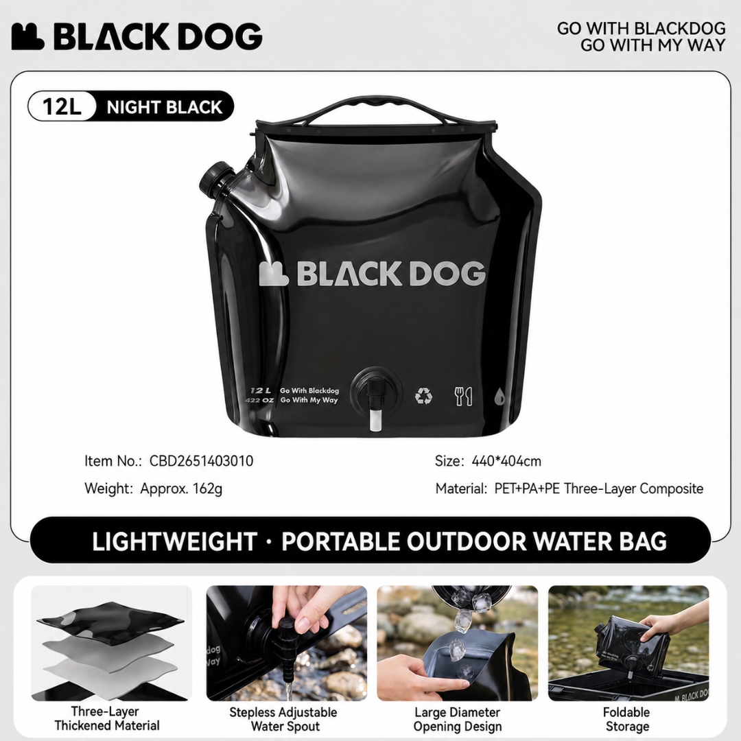 Blackdog Kantong Air Lipat Camping 12L Jerigen Air CBD2651403010 Folding Water Bag Portable Water Bucket