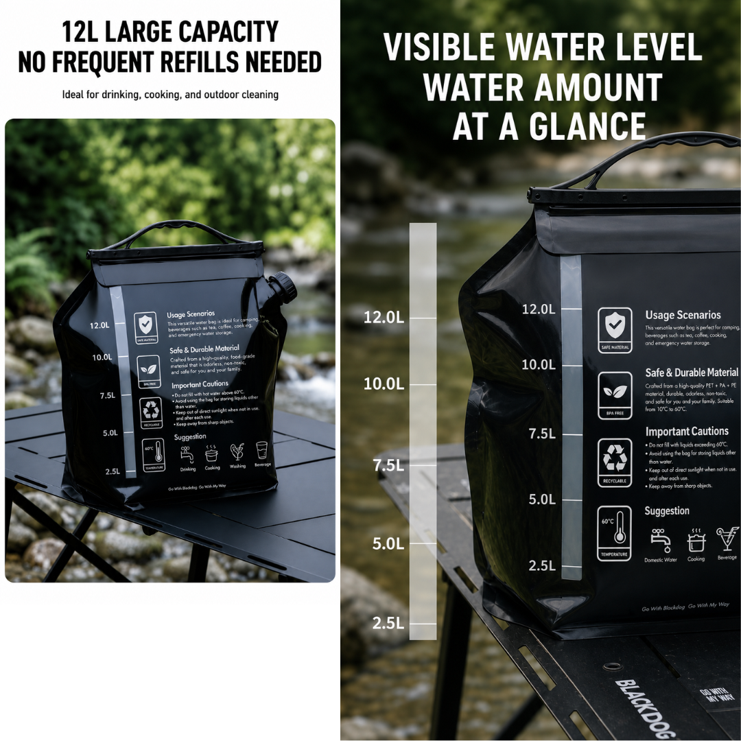 Blackdog Kantong Air Lipat Camping 12L Jerigen Air CBD2651403010 Folding Water Bag Portable Water Bucket