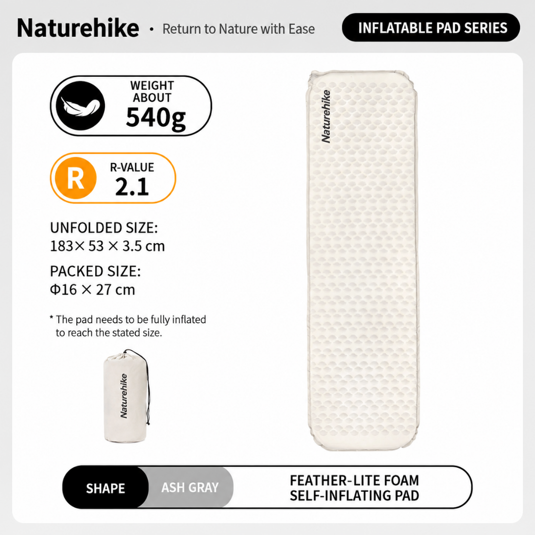 Naturehike Sleeping Pad Inflatable Yugu R Value 2.1 R2.1 CNK2300DZ013 Matras Tidur Camping Hiking Ultralight R-Value 2.1