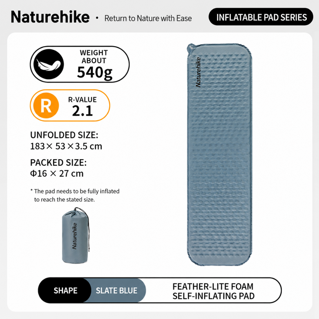 Naturehike Sleeping Pad Inflatable Yugu R Value 2.1 R2.1 CNK2300DZ013 Matras Tidur Camping Hiking Ultralight R-Value 2.1