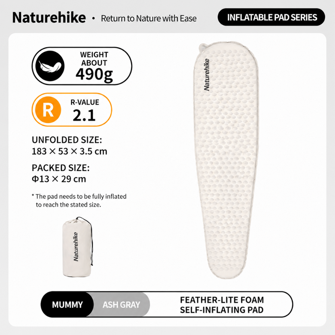 Naturehike Sleeping Pad Inflatable Yugu R Value 2.1 R2.1 CNK2300DZ013 Matras Tidur Camping Hiking Ultralight R-Value 2.1