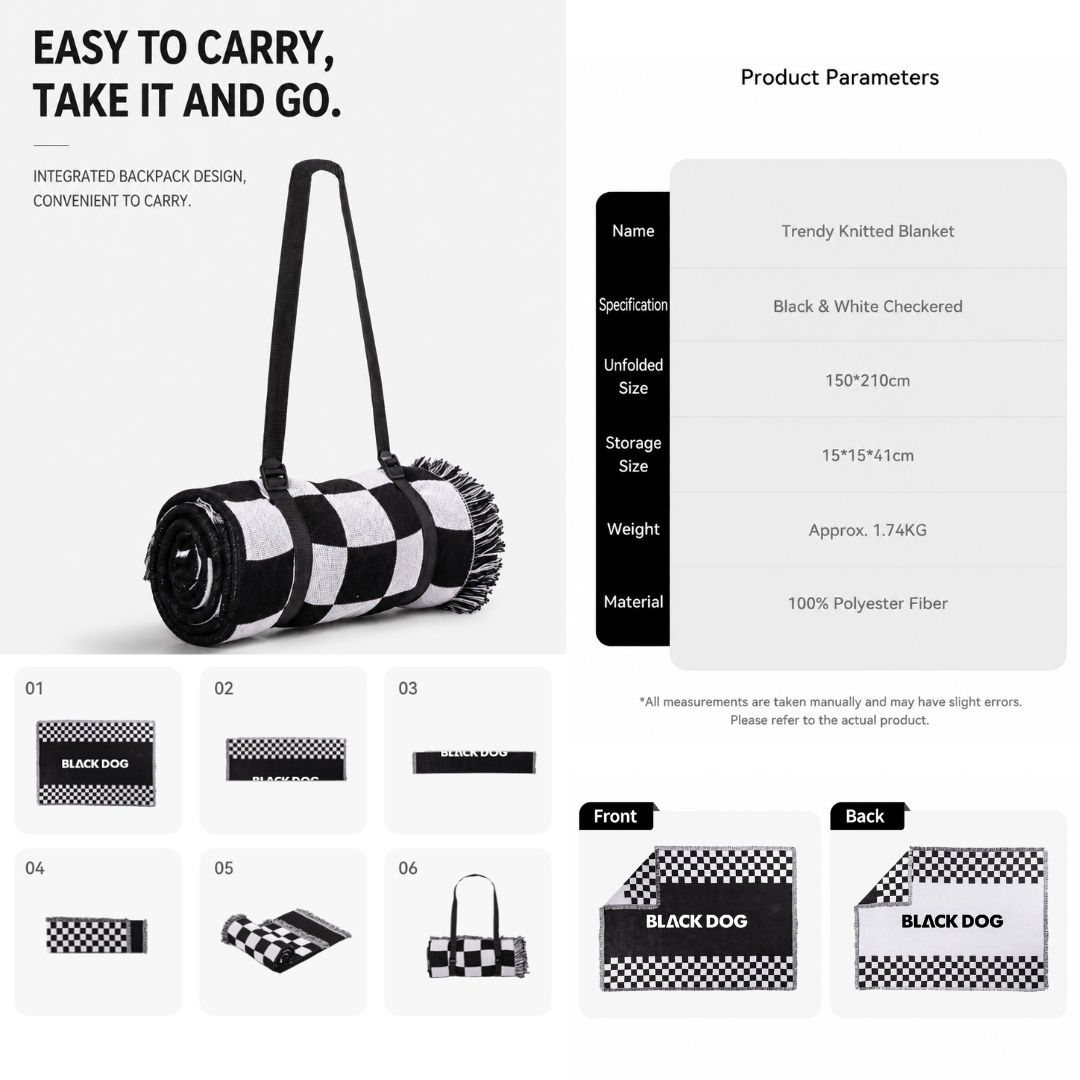 Blackdog Selimut Premium Piknik CBD2550WS073 Travel Picnic Blanket Knitted