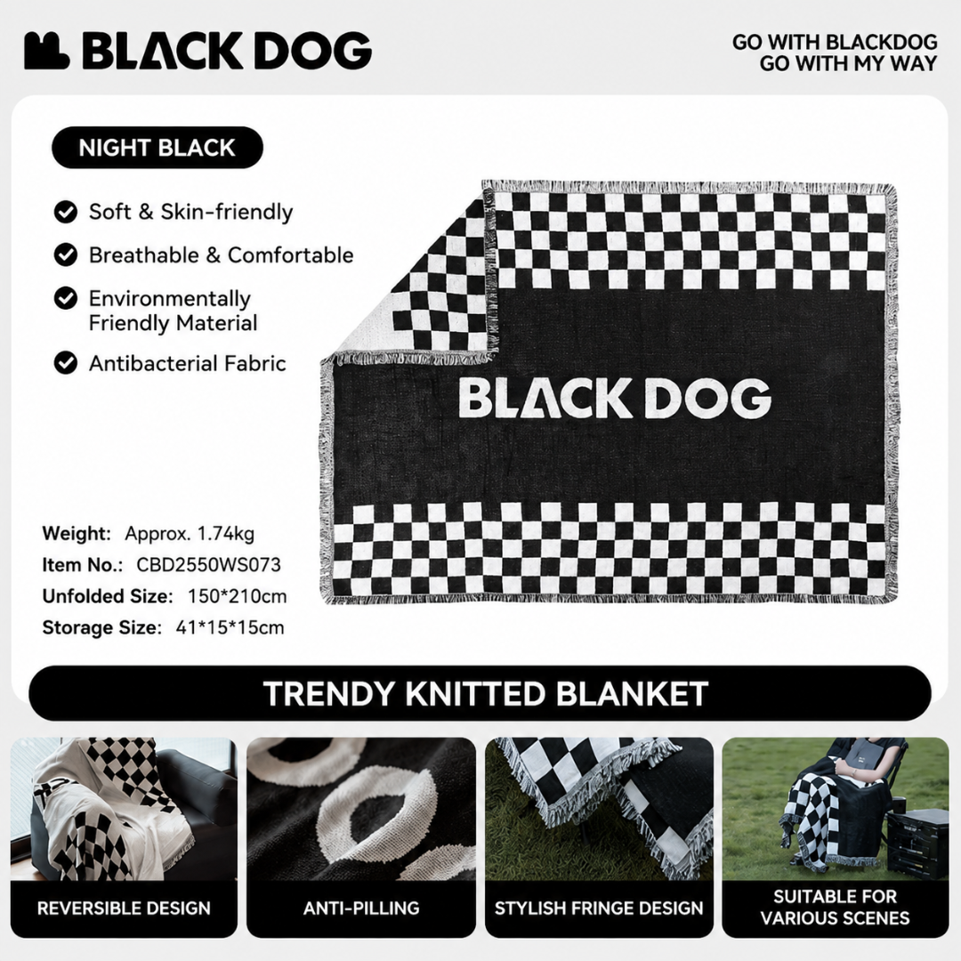 Blackdog Selimut Premium Piknik CBD2550WS073 Travel Picnic Blanket Knitted