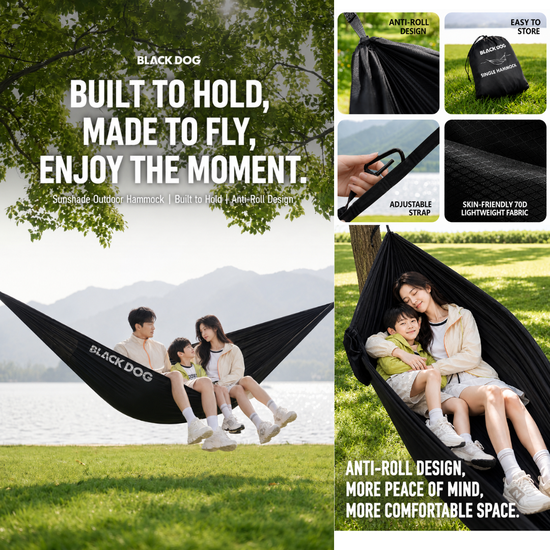 Blackdog Tempat Tidur Gantung Hammock Camping CBD2550WS071 Hammock Travel Outdoor Ultralight Anti Sobek