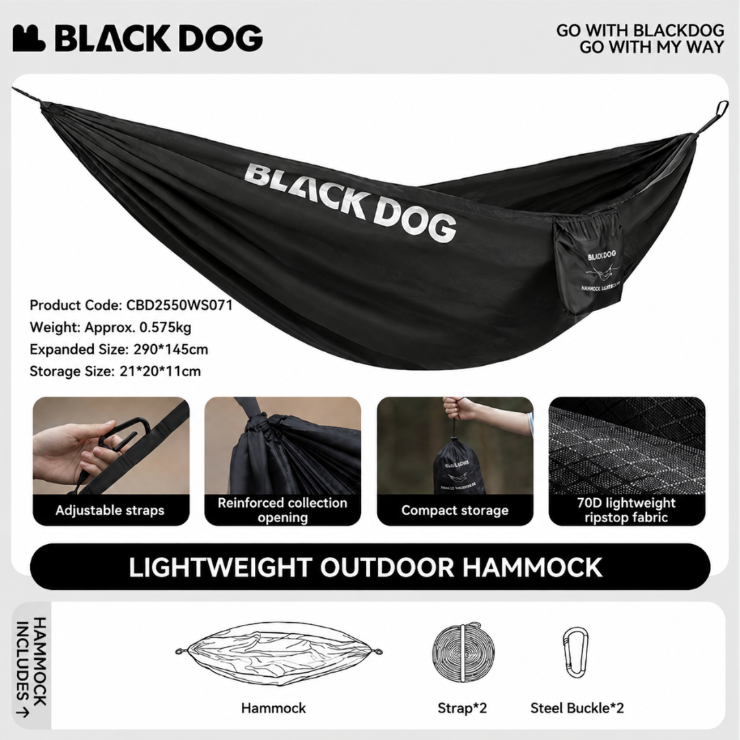 Blackdog Tempat Tidur Gantung Hammock Camping CBD2550WS071 Hammock Travel Outdoor Ultralight Anti Sobek