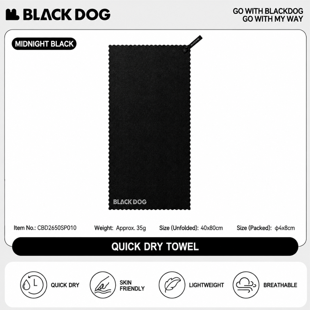 Blackdog Handuk Olahraga Mikrofiber CBD2650SP010 Towel Quick Dry Microfiber Sport Camping Gym Travel Outdoor