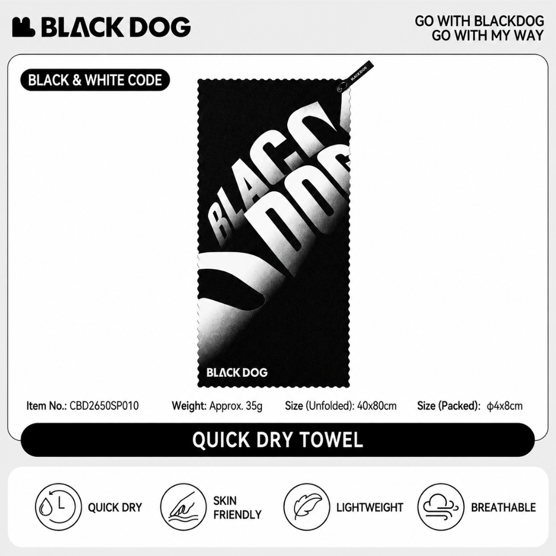 Blackdog Handuk Olahraga Mikrofiber CBD2650SP010 Towel Quick Dry Microfiber Sport Camping Gym Travel Outdoor