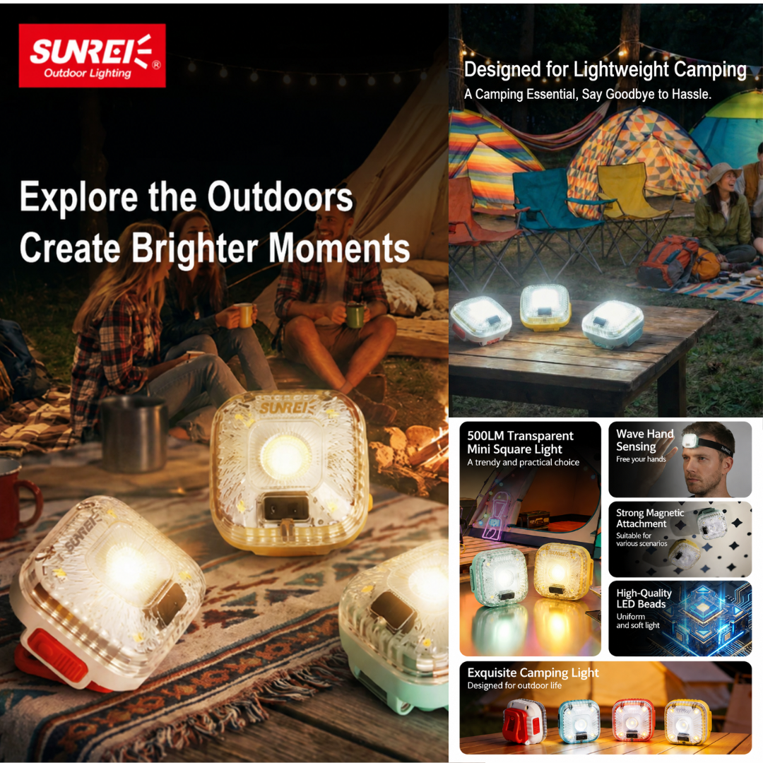 Sunrei Lampu Mini C600 Emergency Light Multifungsi Kerja Mekanik Camping Headlamp Gantung Magnet