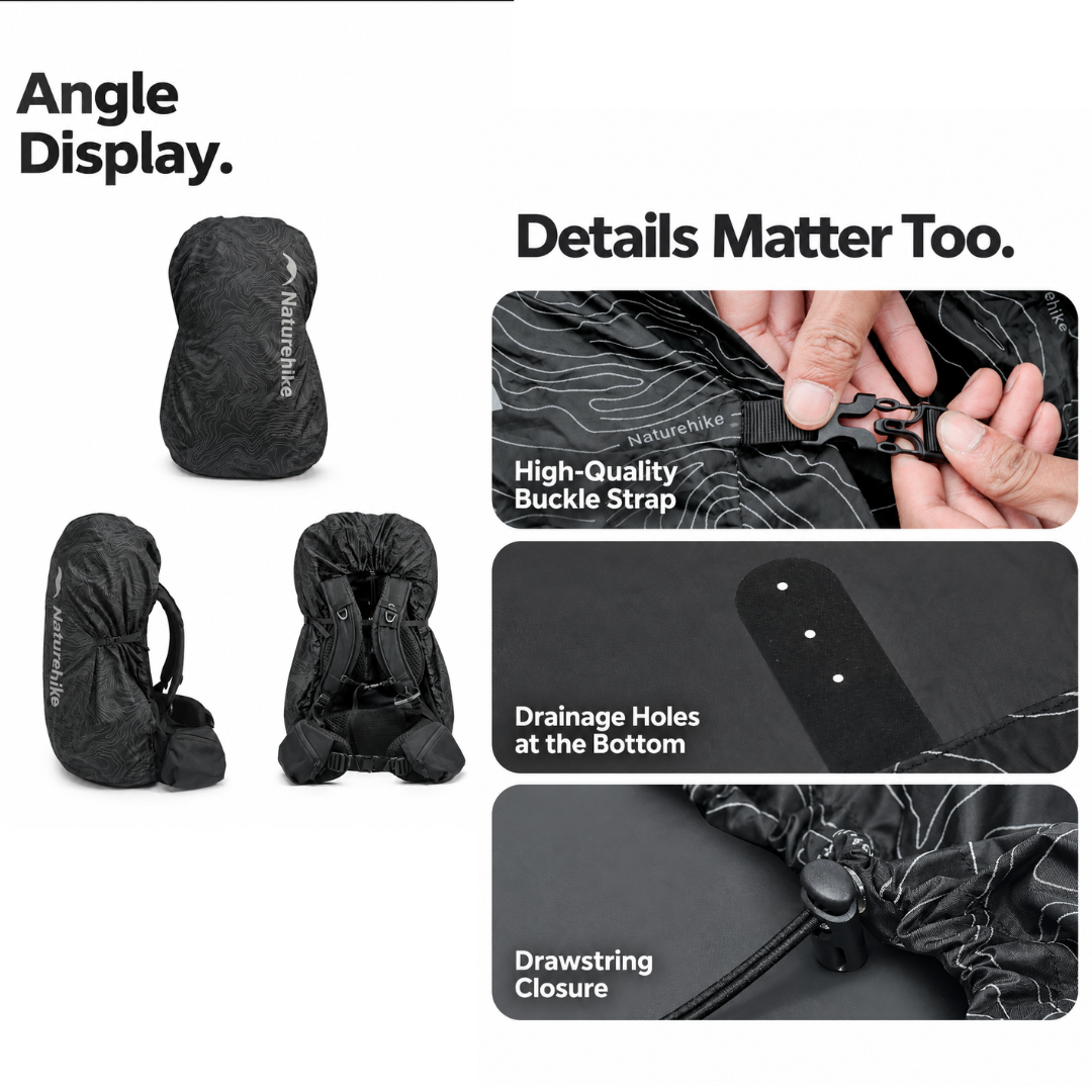 Naturehike Rain Cover Tas Cariier 30-60L CNK2450PJ010 Cover Backpack Reflective