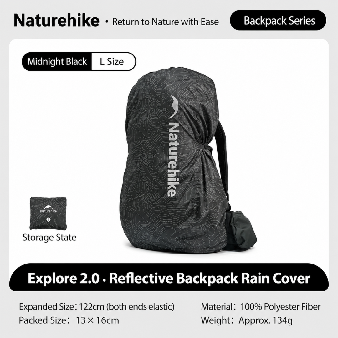 Naturehike Rain Cover Tas Cariier 30-60L CNK2450PJ010 Cover Backpack Reflective