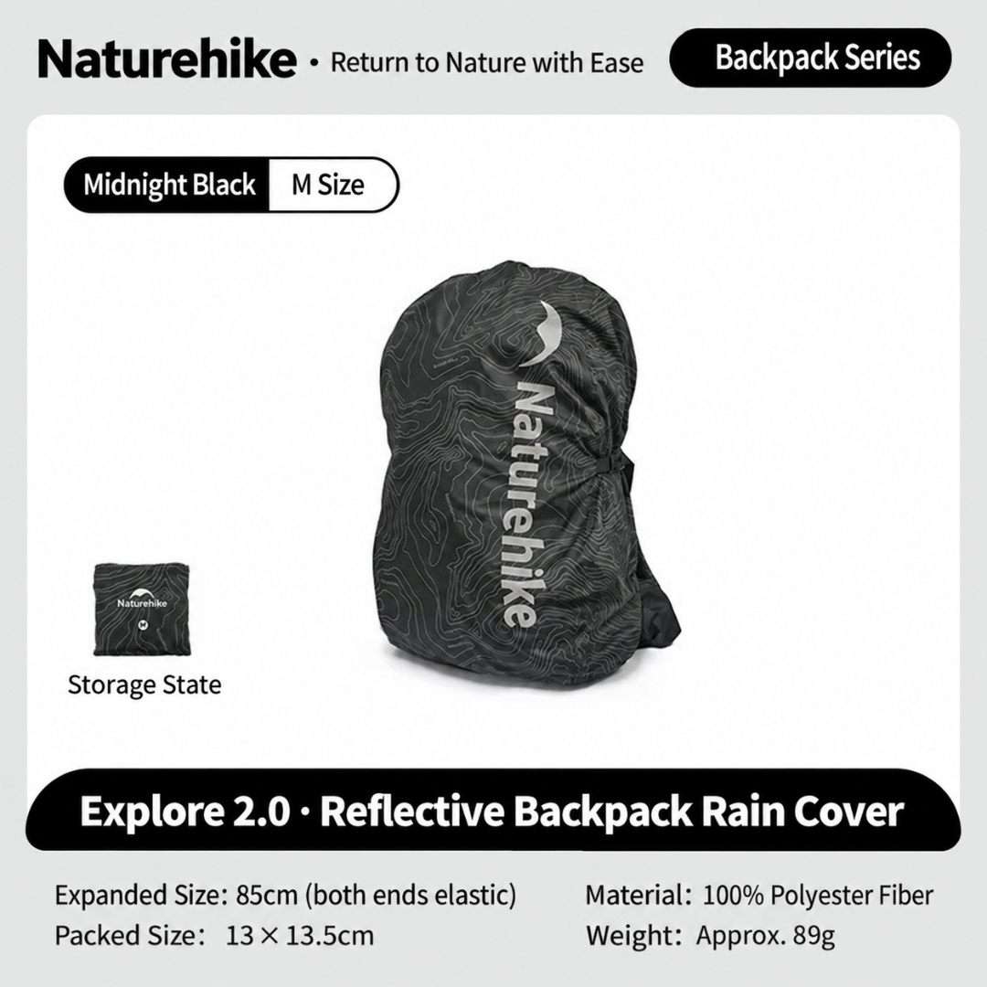 Naturehike Rain Cover Tas Cariier 30-60L CNK2450PJ010 Cover Backpack Reflective