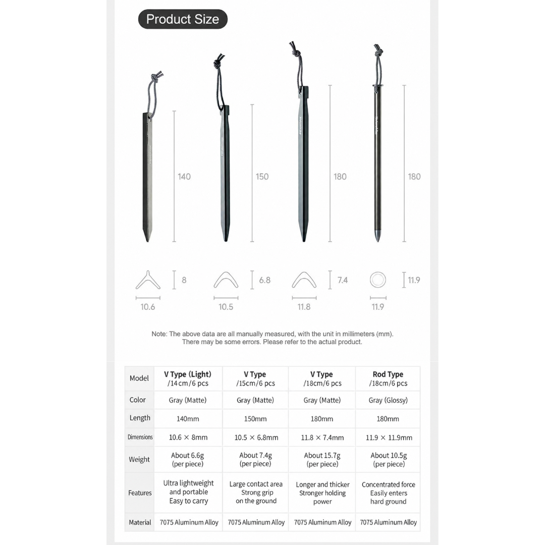Naturehike Pasak Tenda Aluminium CNK2650PJ014 Tent Peg Camping Hiking Outdoor Ultralight