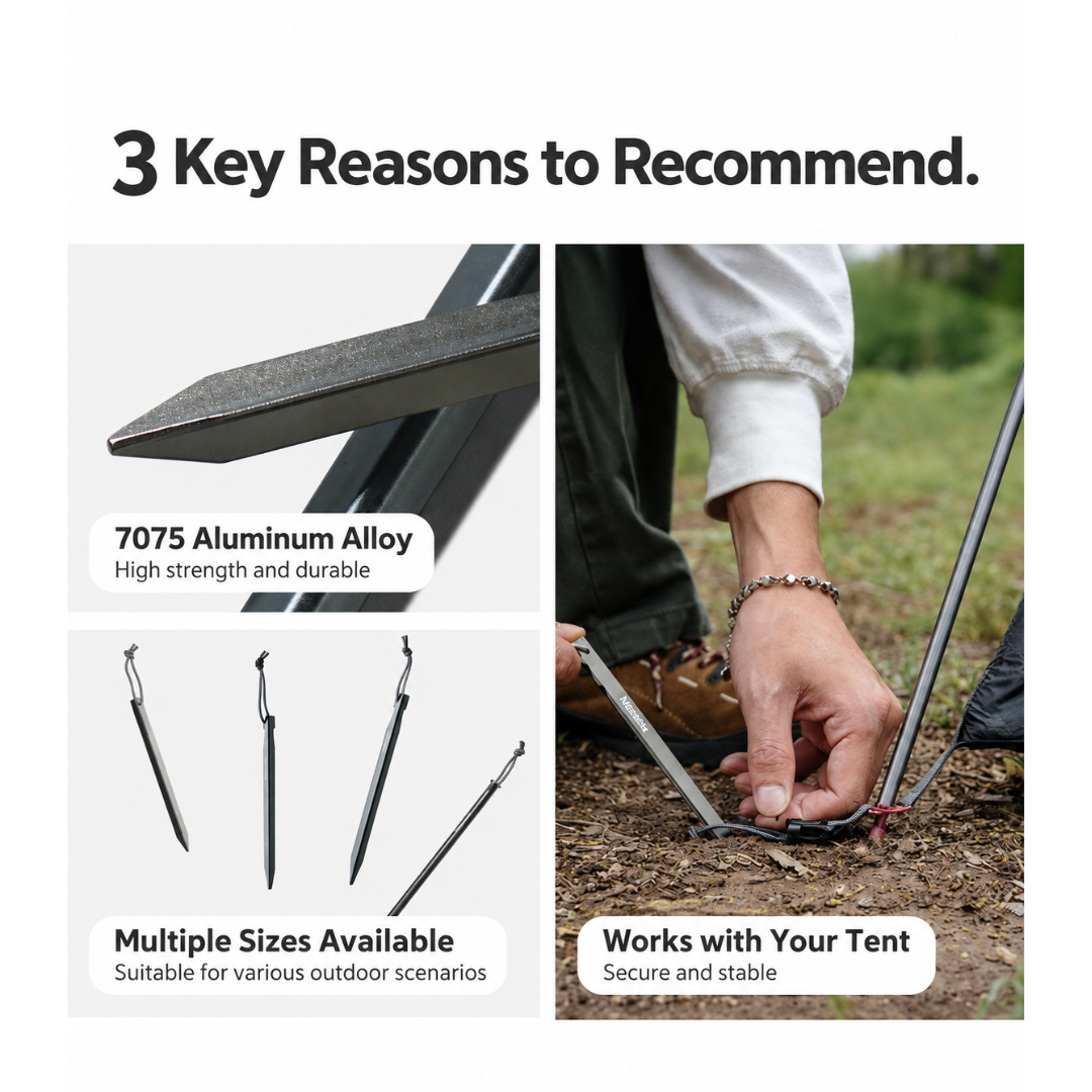 Naturehike Pasak Tenda Aluminium CNK2650PJ014 Tent Peg Camping Hiking Outdoor Ultralight