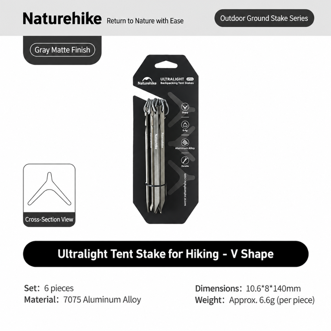 Naturehike Pasak Tenda Aluminium CNK2650PJ014 Tent Peg Camping Hiking Outdoor Ultralight
