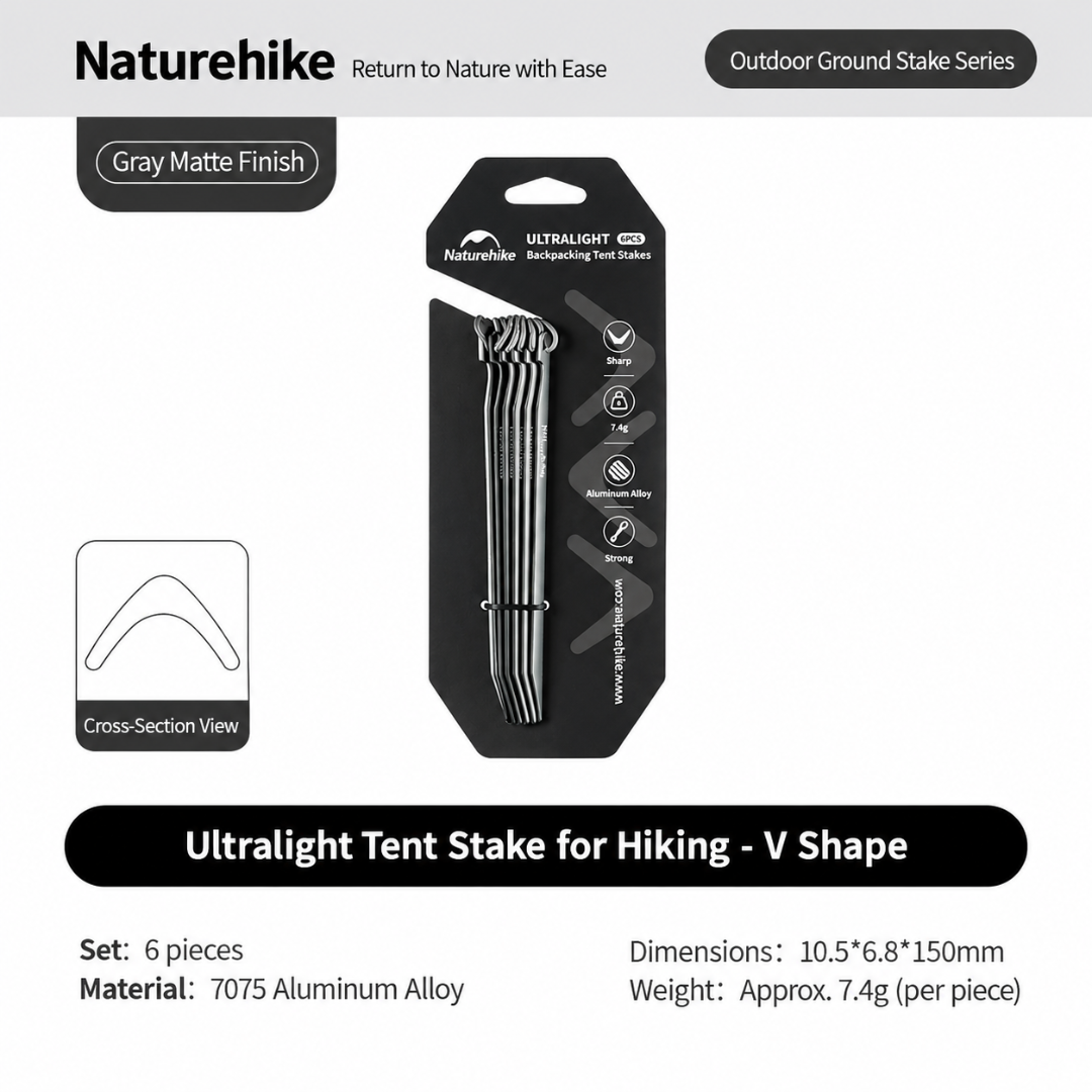 Naturehike Pasak Tenda Aluminium CNK2650PJ014 Tent Peg Camping Hiking Outdoor Ultralight