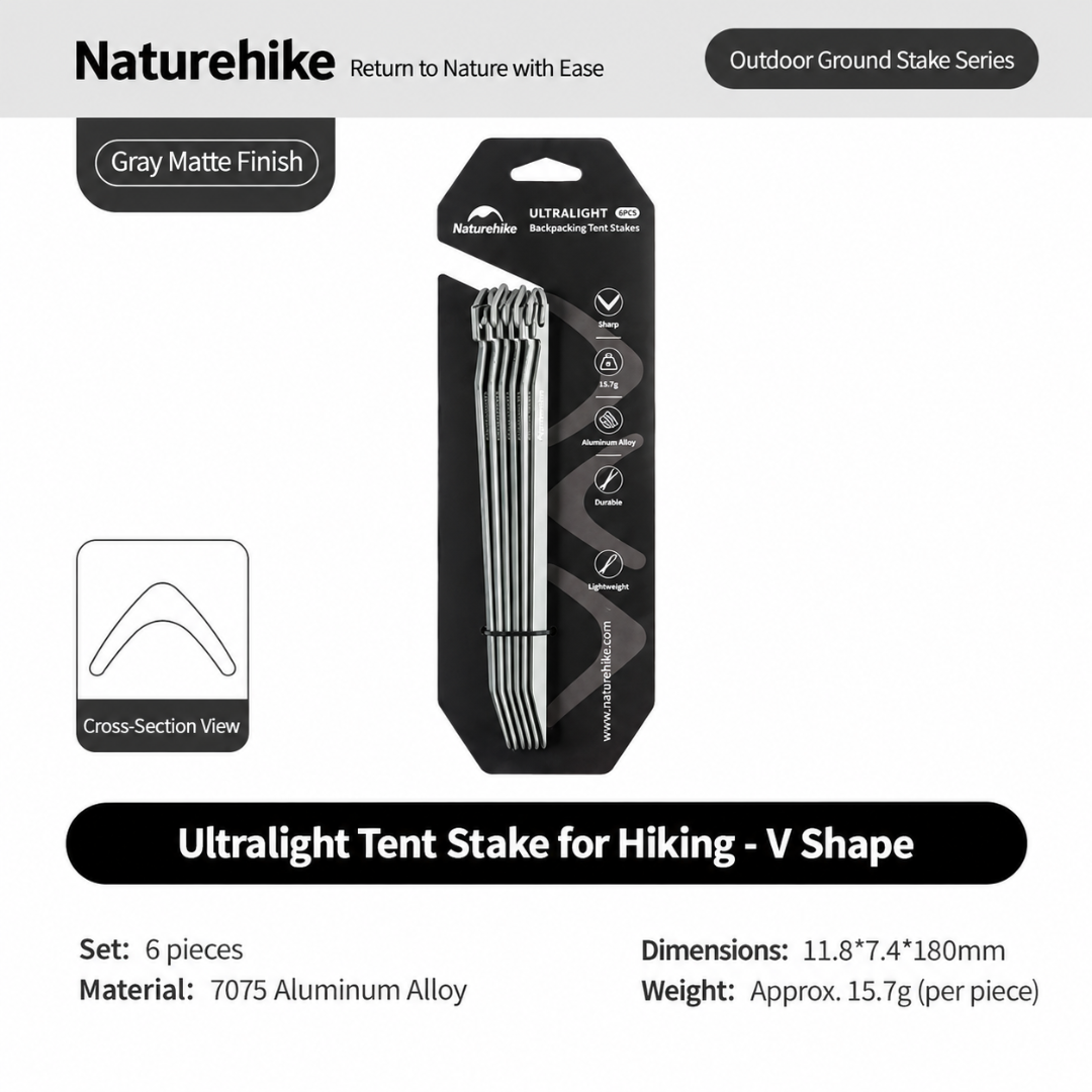 Naturehike Pasak Tenda Aluminium CNK2650PJ014 Tent Peg Camping Hiking Outdoor Ultralight