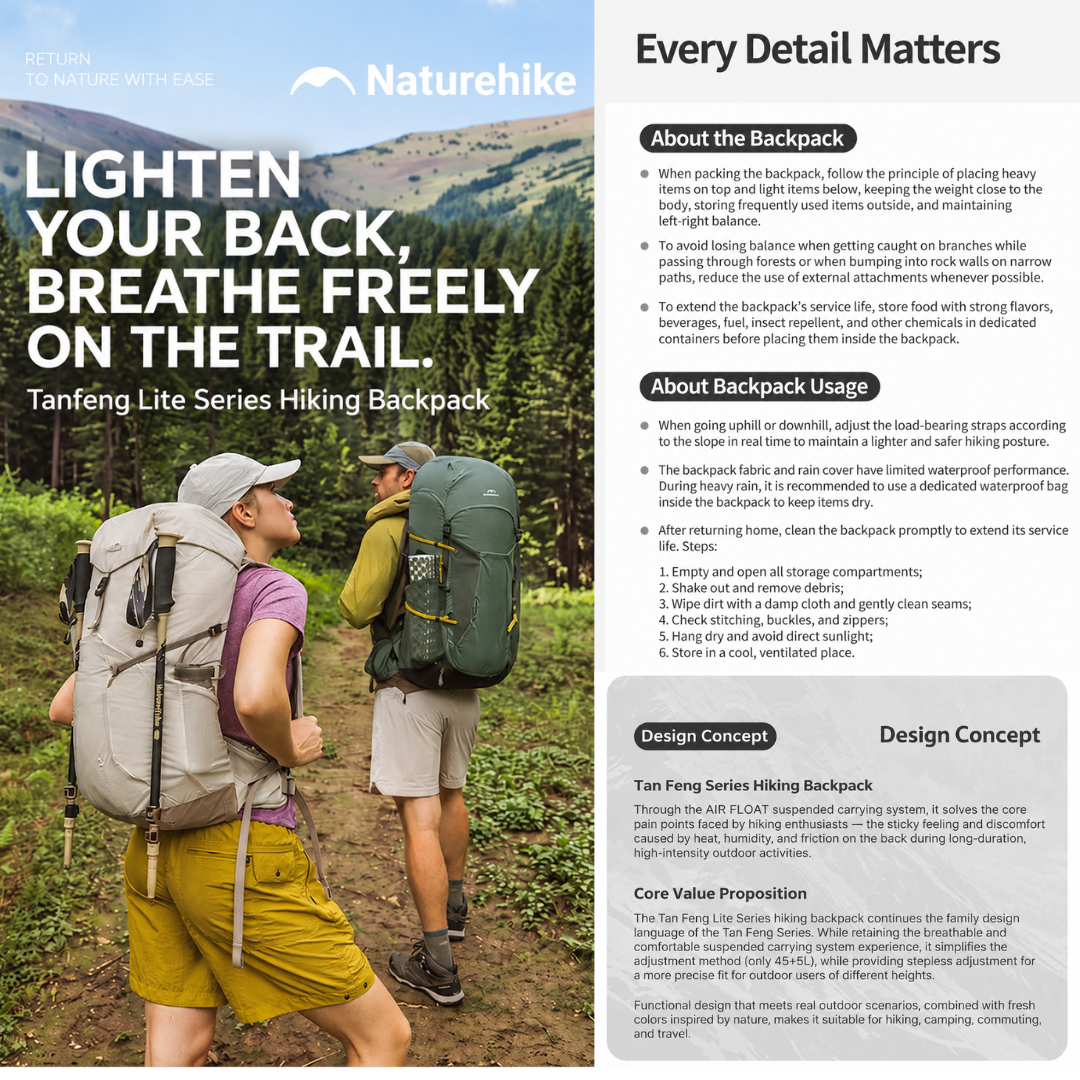 Naturehike Tas Gunung Carrier Ringan Seek Wind Lite 25+5L 45+5L CNK2652001011 Ultralight Backpack Ransel Hiking Daypack Travel Outdoor