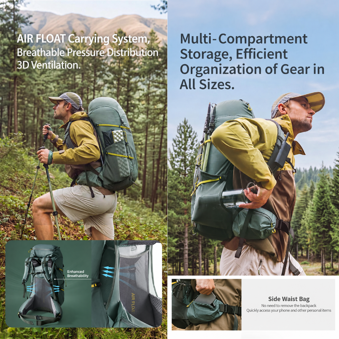 Naturehike Tas Gunung Carrier Ringan Seek Wind Lite 25+5L 45+5L CNK2652001011 Ultralight Backpack Ransel Hiking Daypack Travel Outdoor
