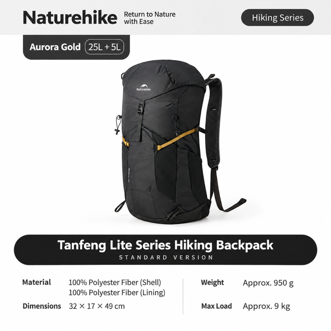 Naturehike Tas Gunung Carrier Ringan Seek Wind Lite 25+5L 45+5L CNK2652001011 Ultralight Backpack Ransel Hiking Daypack Travel Outdoor