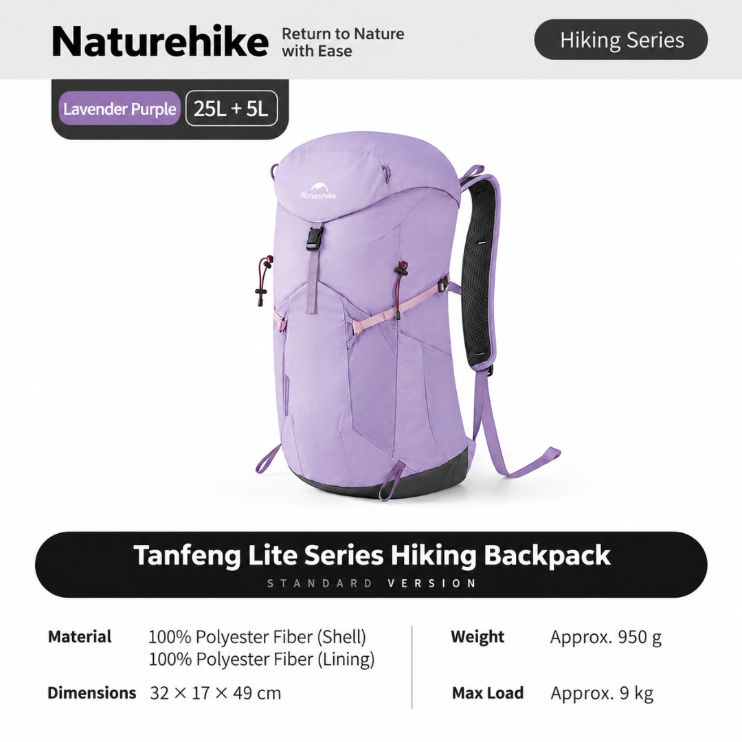 Naturehike Tas Gunung Carrier Ringan Seek Wind Lite 25+5L 45+5L CNK2652001011 Ultralight Backpack Ransel Hiking Daypack Travel Outdoor