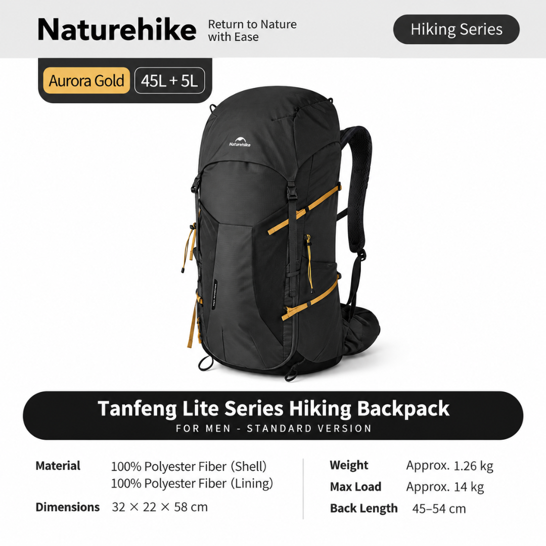 Naturehike Tas Gunung Carrier Ringan Seek Wind Lite 25+5L 45+5L CNK2652001011 Ultralight Backpack Ransel Hiking Daypack Travel Outdoor