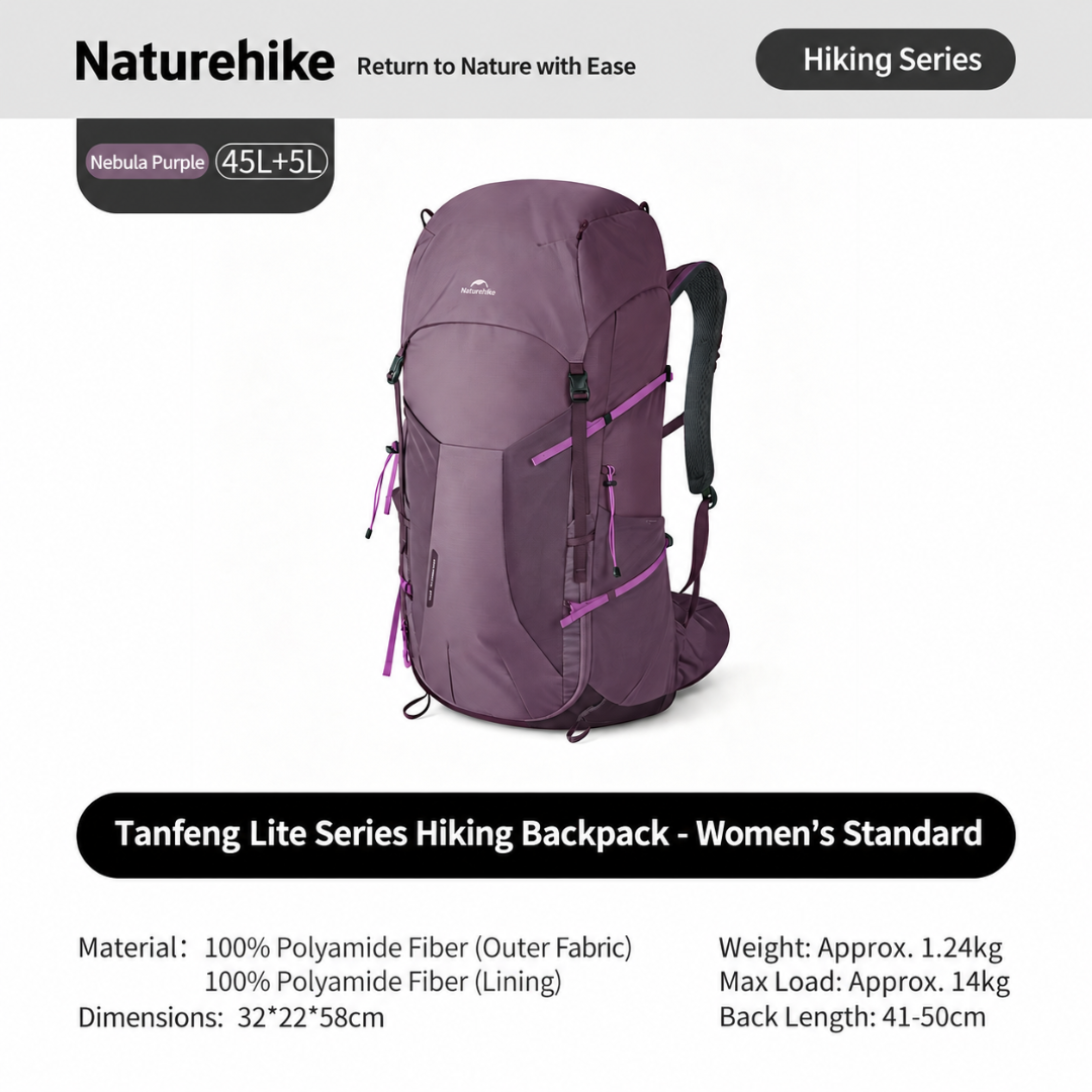 Naturehike Tas Gunung Carrier Ringan Seek Wind Lite 25+5L 45+5L CNK2652001011 Ultralight Backpack Ransel Hiking Daypack Travel Outdoor