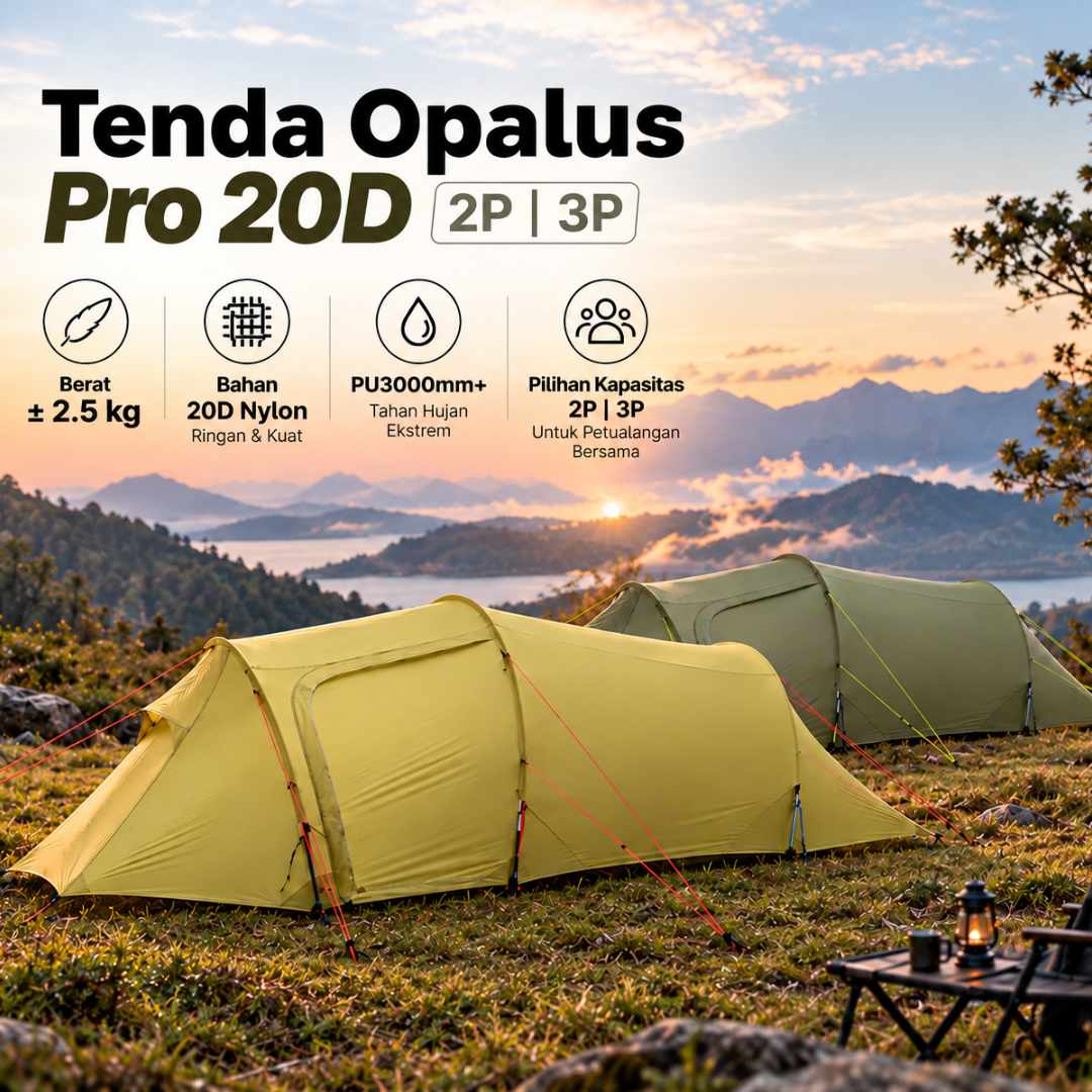 Naturehike Tenda Camping Ultralight Opalus Pro 20D CNK2650108010 Hiking Tent 2P 3P