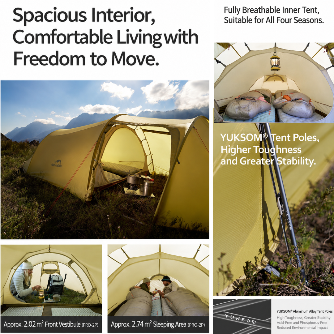 Naturehike Tenda Camping Ultralight Opalus Pro 20D CNK2650108010 Hiking Tent 2P 3P