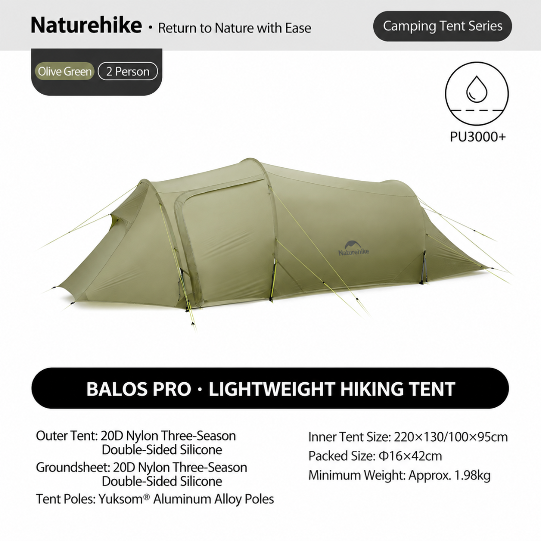 Naturehike Tenda Camping Ultralight Opalus Pro 20D CNK2650108010 Hiking Tent 2P 3P