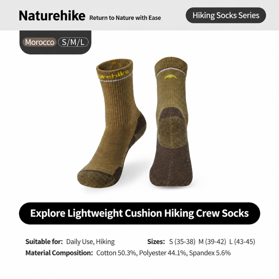 Naturehike Kaus Kaki Hiking Wool CNK2646402011 Crew Sock Hiking Anti Odor Kaos Kaki Anti Bau