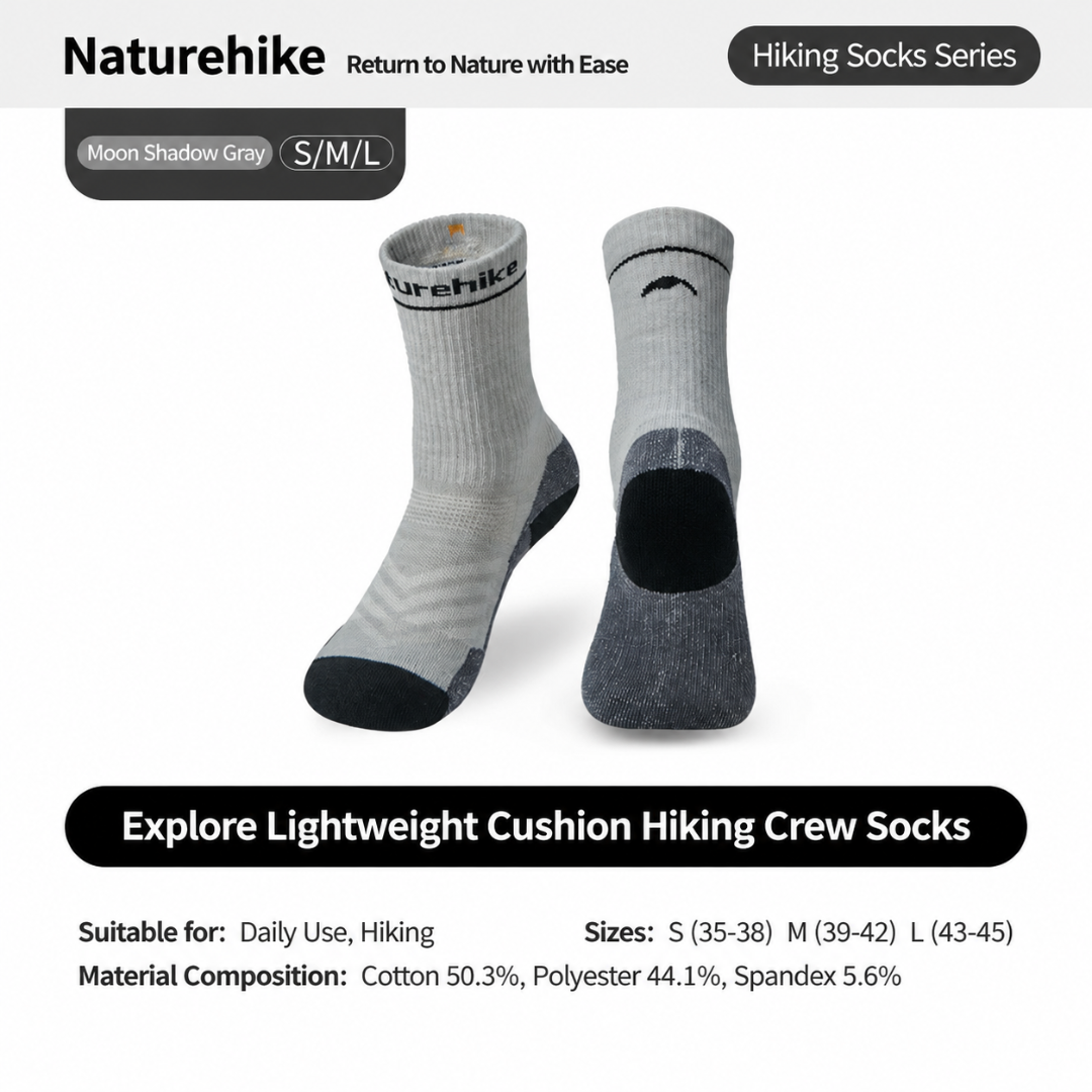Naturehike Kaus Kaki Hiking Wool CNK2646402011 Crew Sock Hiking Anti Odor Kaos Kaki Anti Bau