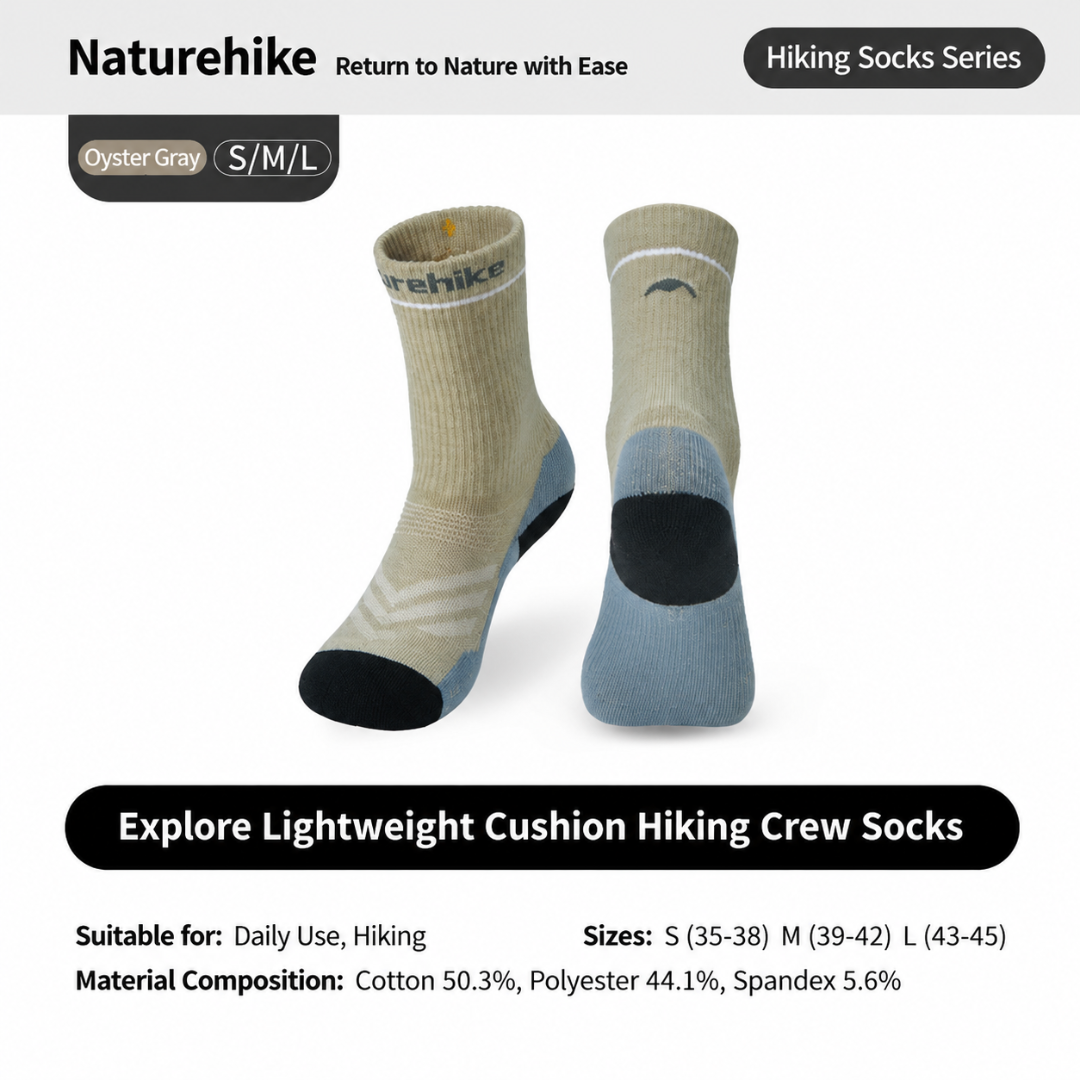Naturehike Kaus Kaki Hiking Wool CNK2646402011 Crew Sock Hiking Anti Odor Kaos Kaki Anti Bau