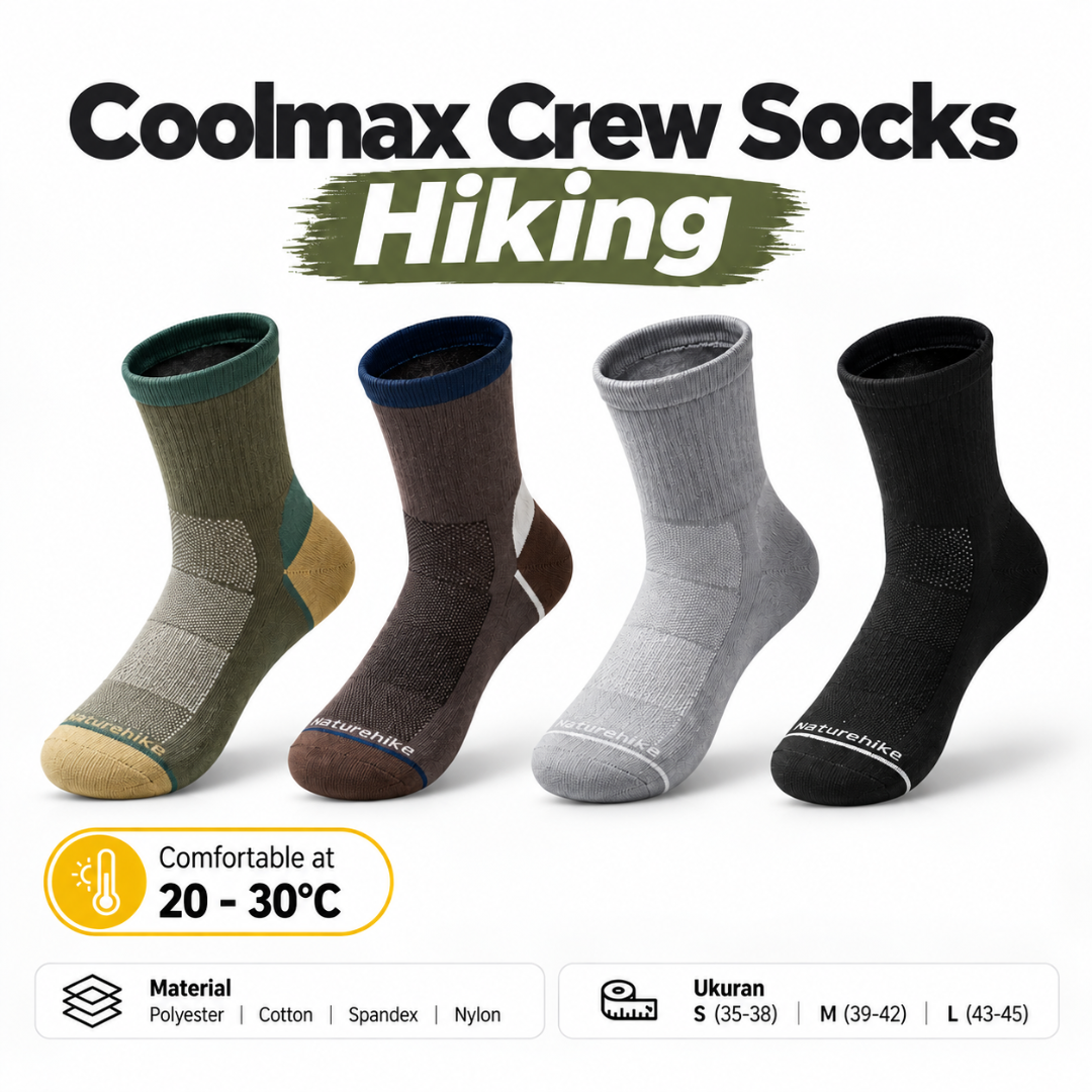 Naturehike Kaus Kaki Hiking Coolmax CYY2551FS011 Crew Sock Hiking Anti Odor Kaos Kaki Anti Bau