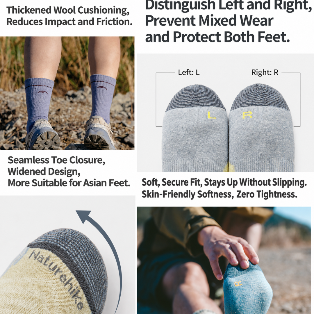Naturehike Kaus Kaki Hiking Wool CYY2541FS011 Ankle Crew Sock Hiking Anti Odor Kaos Kaki Anti Bau