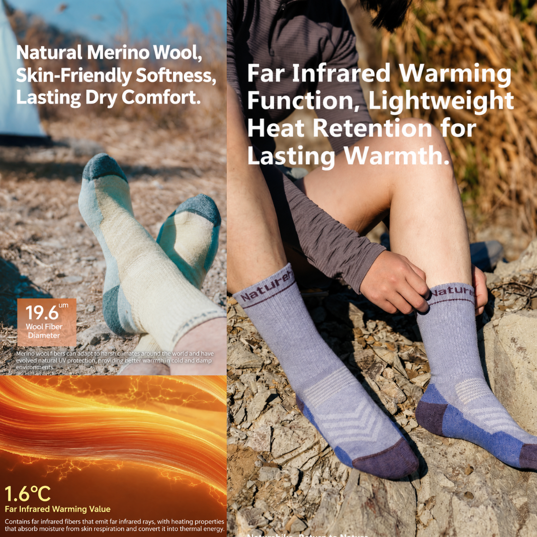 Naturehike Kaus Kaki Hiking Wool CYY2541FS011 Ankle Crew Sock Hiking Anti Odor Kaos Kaki Anti Bau