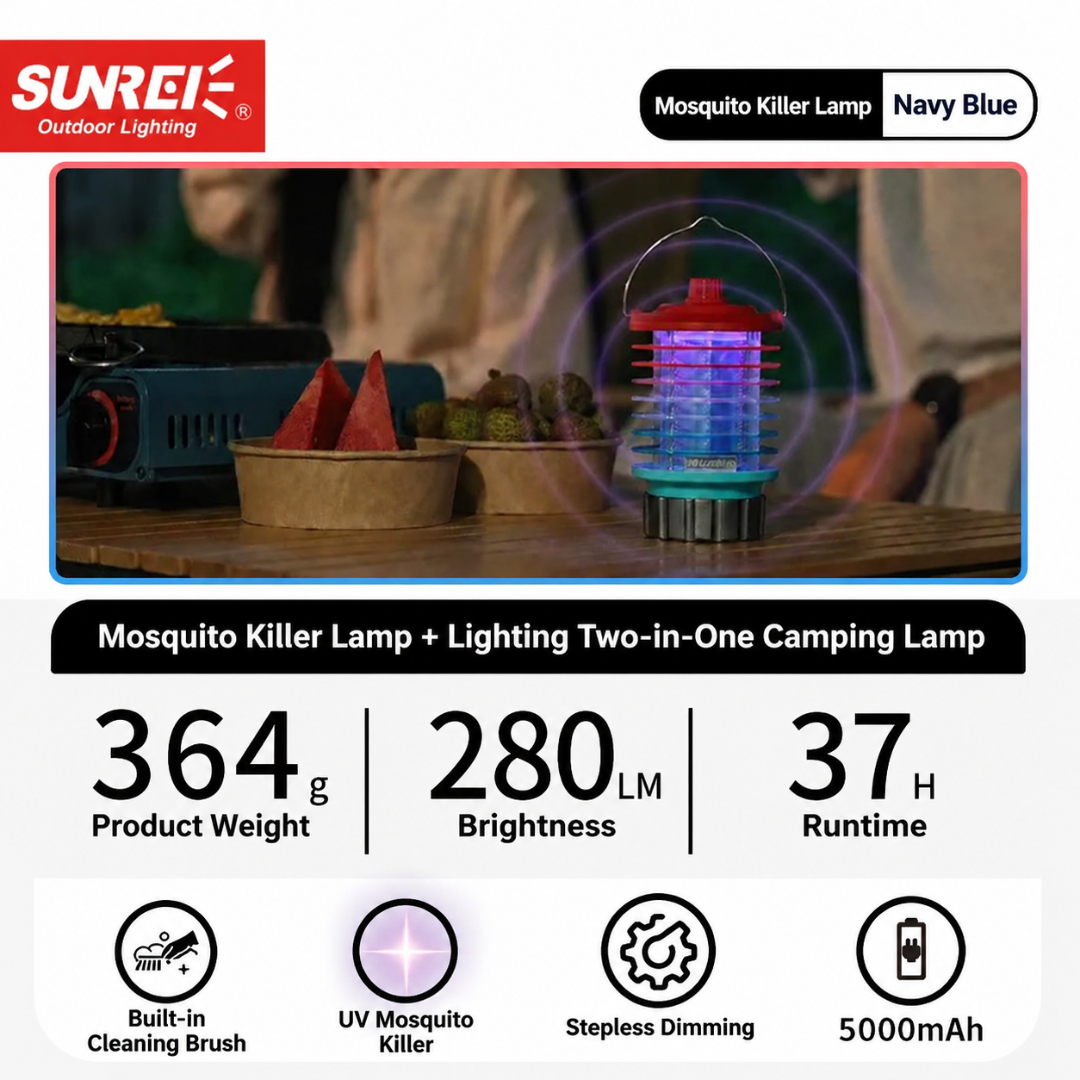 Sunrei Lampu Nyamuk Elektrik SOF006 Mosquito Killer Camping Lamp Portable Outdoor