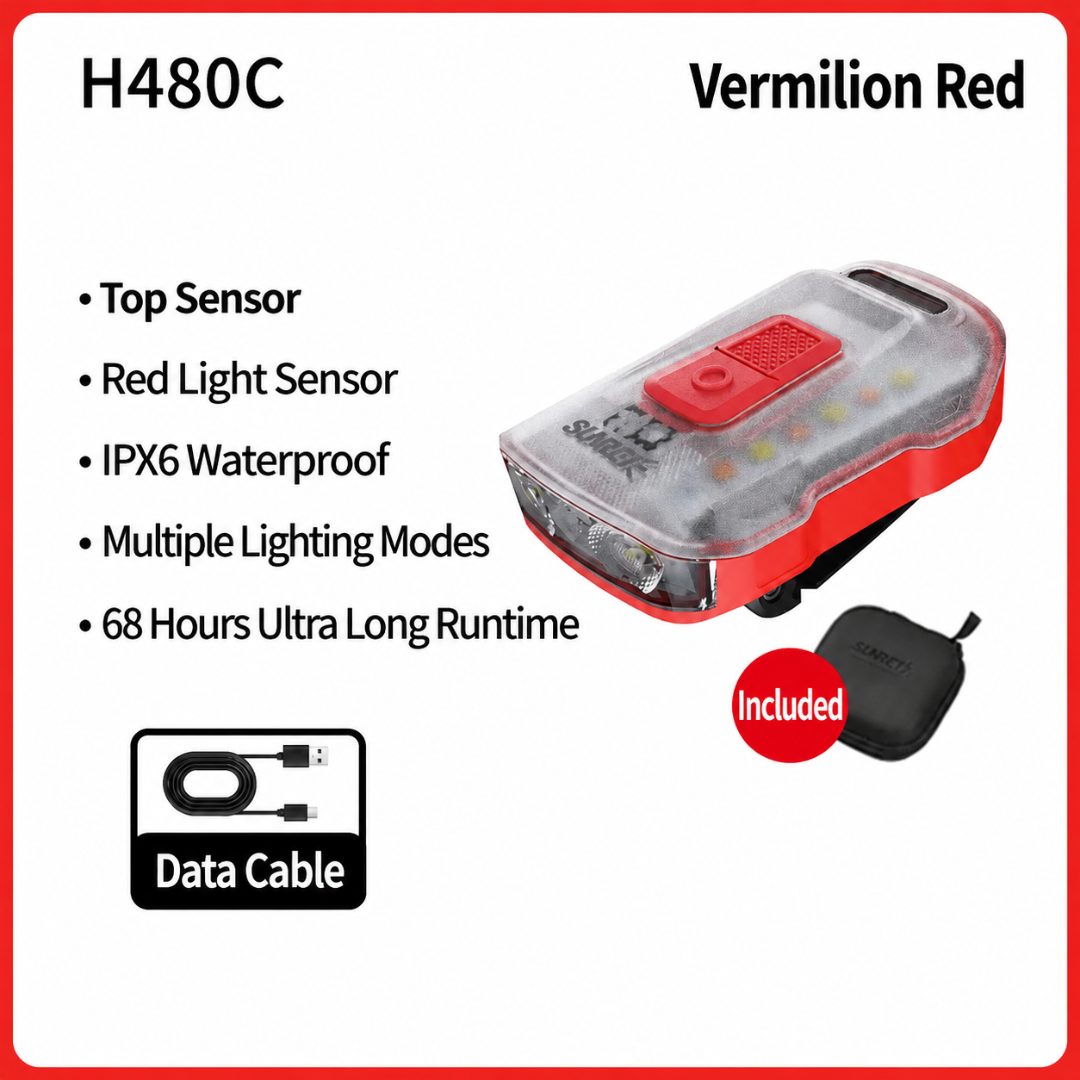 Sunrei Lampu Topi Klip Multifungsi H480C Hatlight Clip LED Headlamp Hiking Trekking Outdoor IPX6