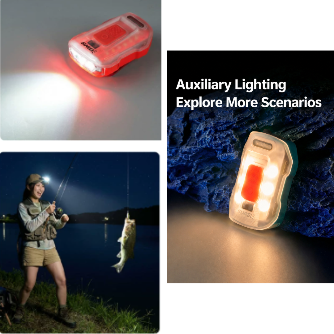 Sunrei Lampu Topi Klip Multifungsi H480C Hatlight Clip LED Headlamp Hiking Trekking Outdoor IPX6
