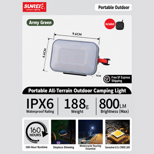 Sunrei Lampu Camping LED Outdoor C800 Camping Lamp Rechargeable Emergency Lamp IPX6 Waterproof