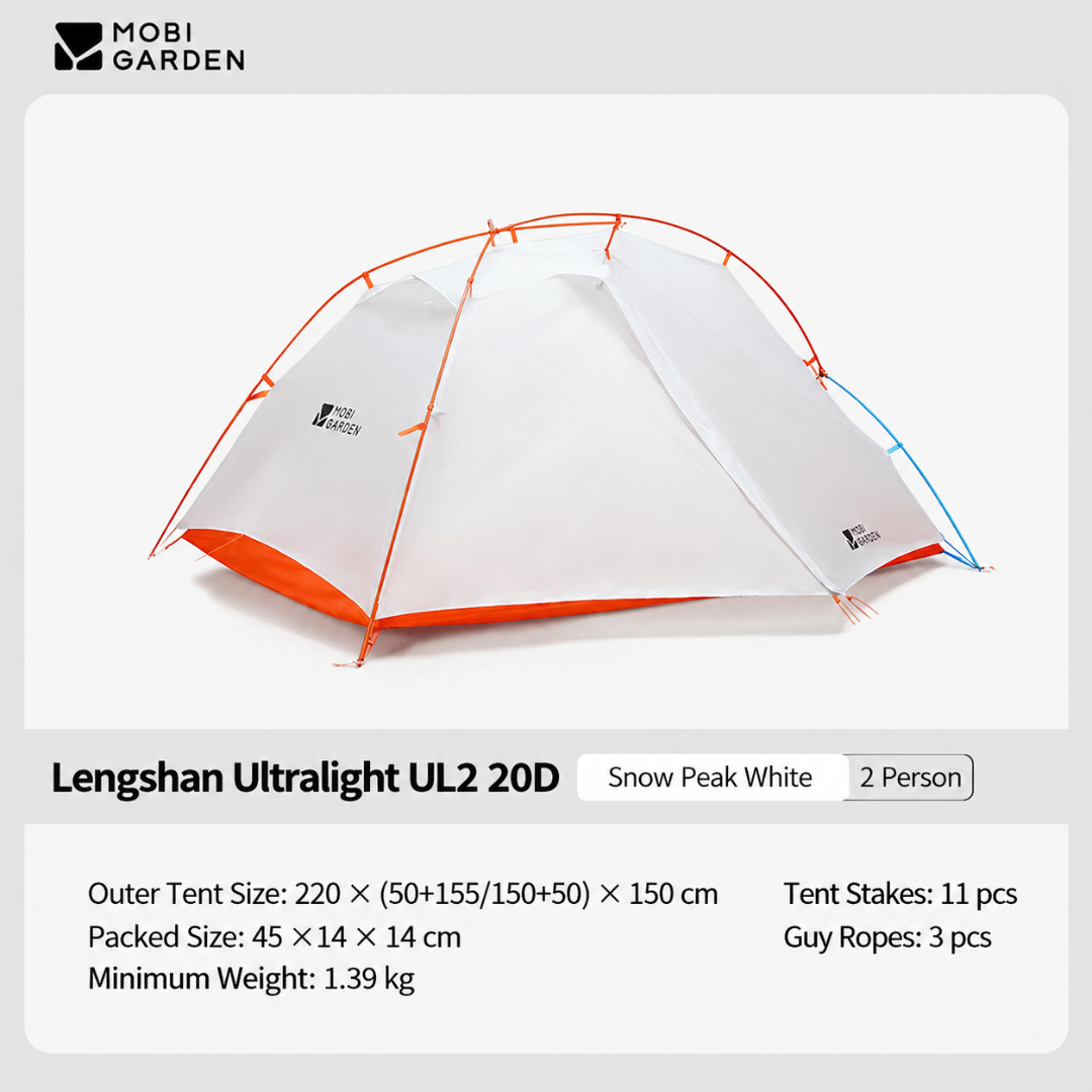 Mobi Garden Tenda Camping Hiking 2 Orang Cold Mountain Light Wing UL 20D NX26661015 Ultralight Camping Tent 2P Nylon