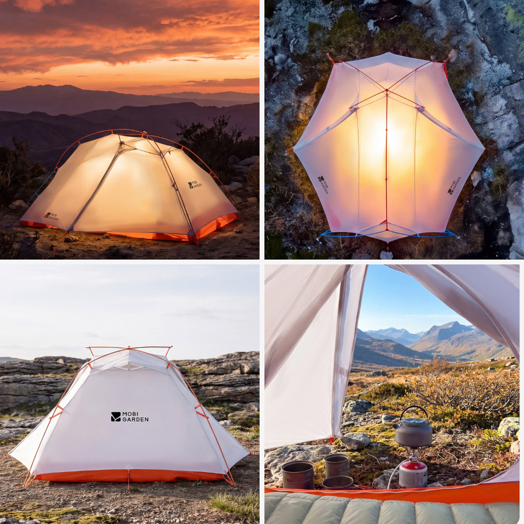 Mobi Garden Tenda Camping Hiking 2 Orang Cold Mountain Light Wing UL 20D NX26661015 Ultralight Camping Tent 2P Nylon