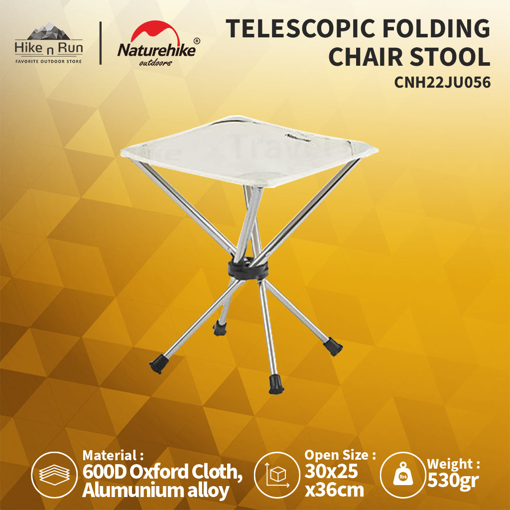 KURSI LIPAT CAMPING KECIL NATUREHIKE CNH22JU056 TELESCOPIC FOLDING CHAIR STOOL