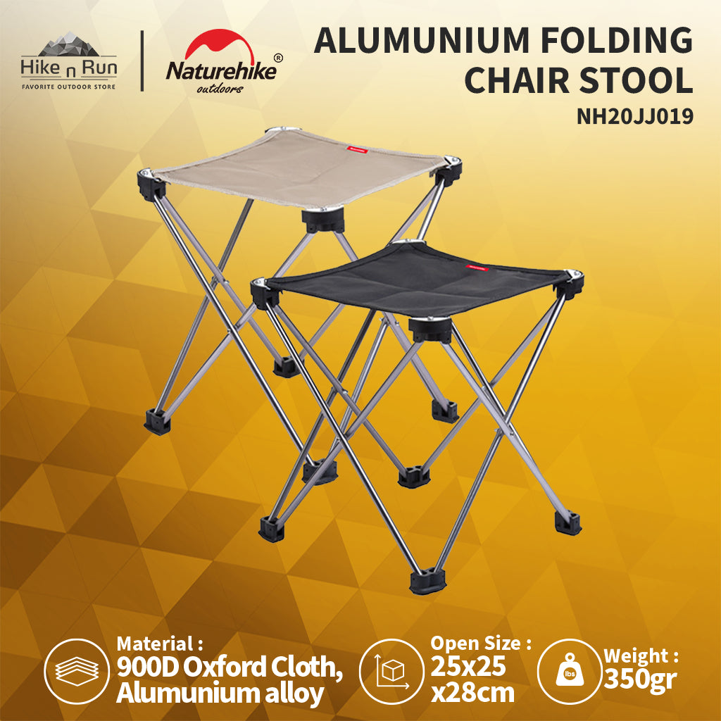 KURSI LIPAT CAMPING KECIL NATUREHIKE NH20JJ019 ALUMUNIUM FOLDING CHAIR STOOL