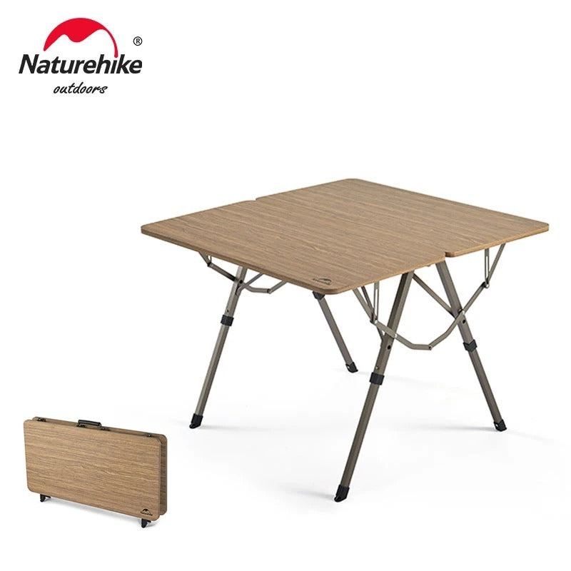 MEJA LIPAT CAMPING KAYU ADJUSTABLE NATUREHIKE CNH22JU054 LIGHTWEIGHT FOLDING TABLE