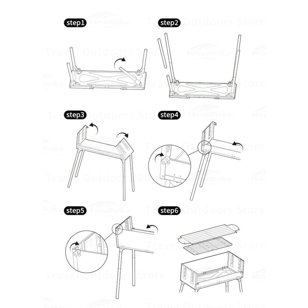 Naturehike Alat Panggang Lipat CNH22CJ038 Folding Bbq Grill