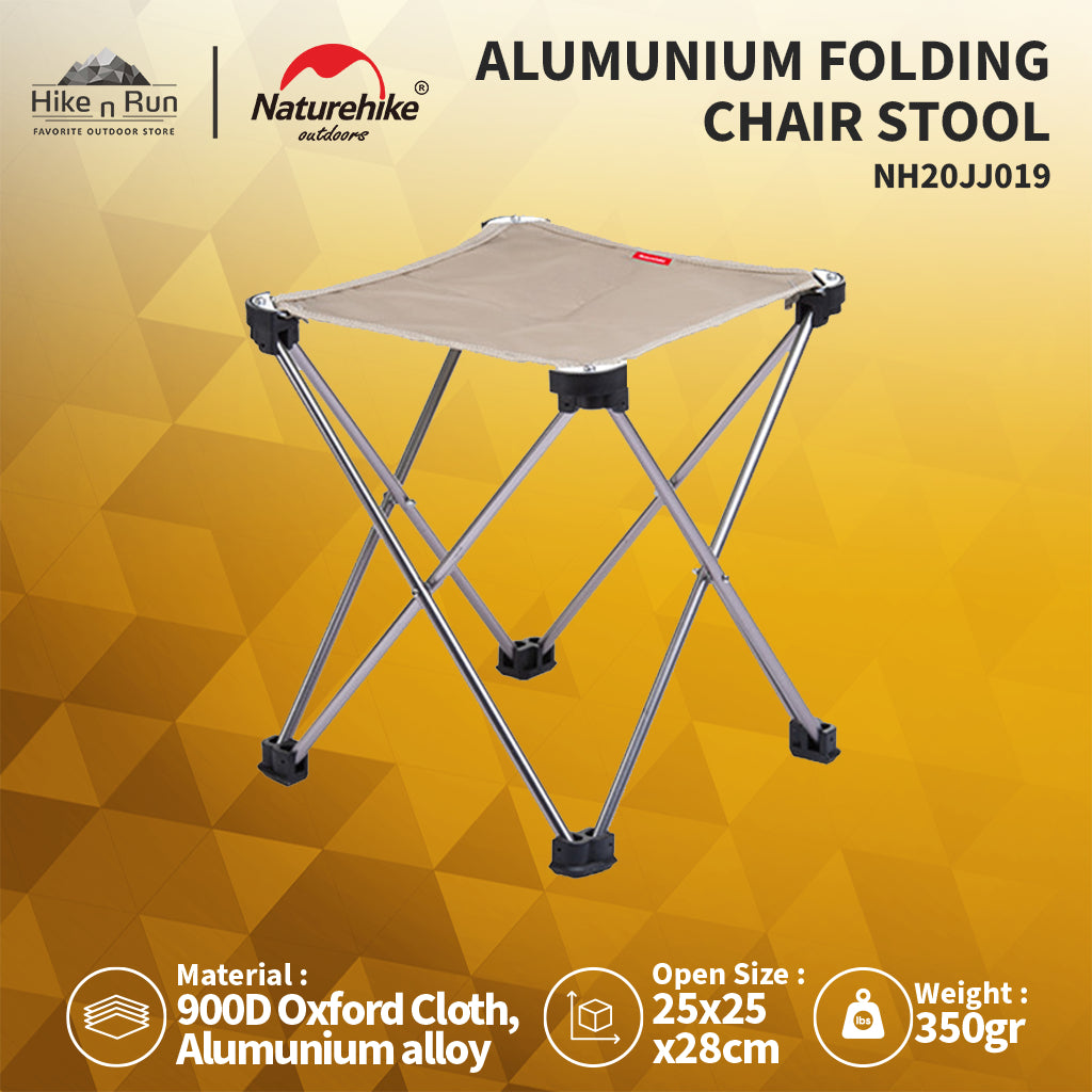 KURSI LIPAT CAMPING KECIL NATUREHIKE NH20JJ019 ALUMUNIUM FOLDING CHAIR STOOL