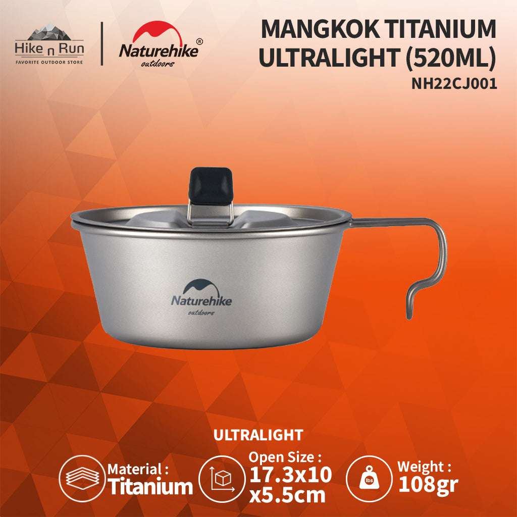 MANGKOK TITANIUM GANTUNG PANCI CAMPING NATUREHIKE NH22CJ001 ULTRALIGHT BOWL TABLEWARE