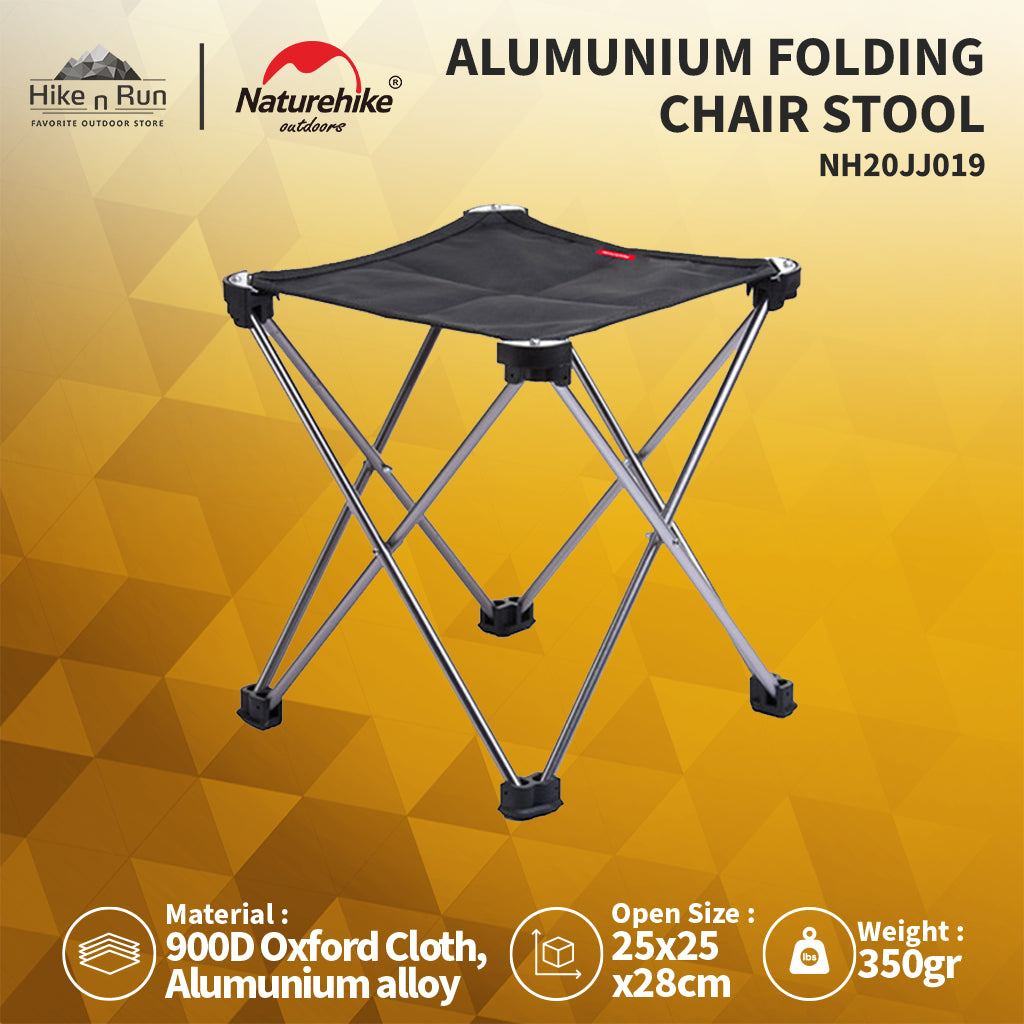 KURSI LIPAT CAMPING KECIL NATUREHIKE NH20JJ019 ALUMUNIUM FOLDING CHAIR STOOL